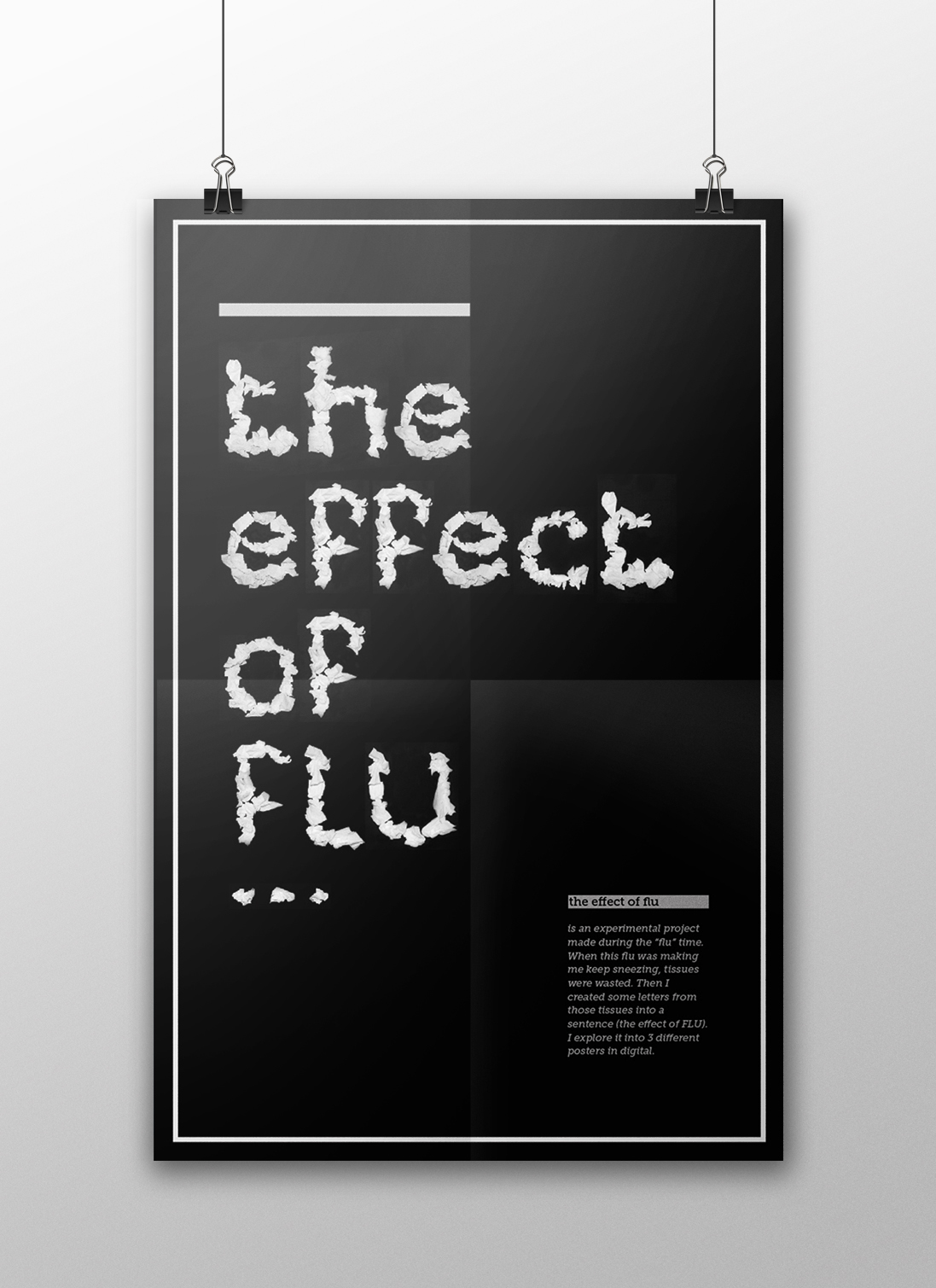 playing Typeface letters tissue flu