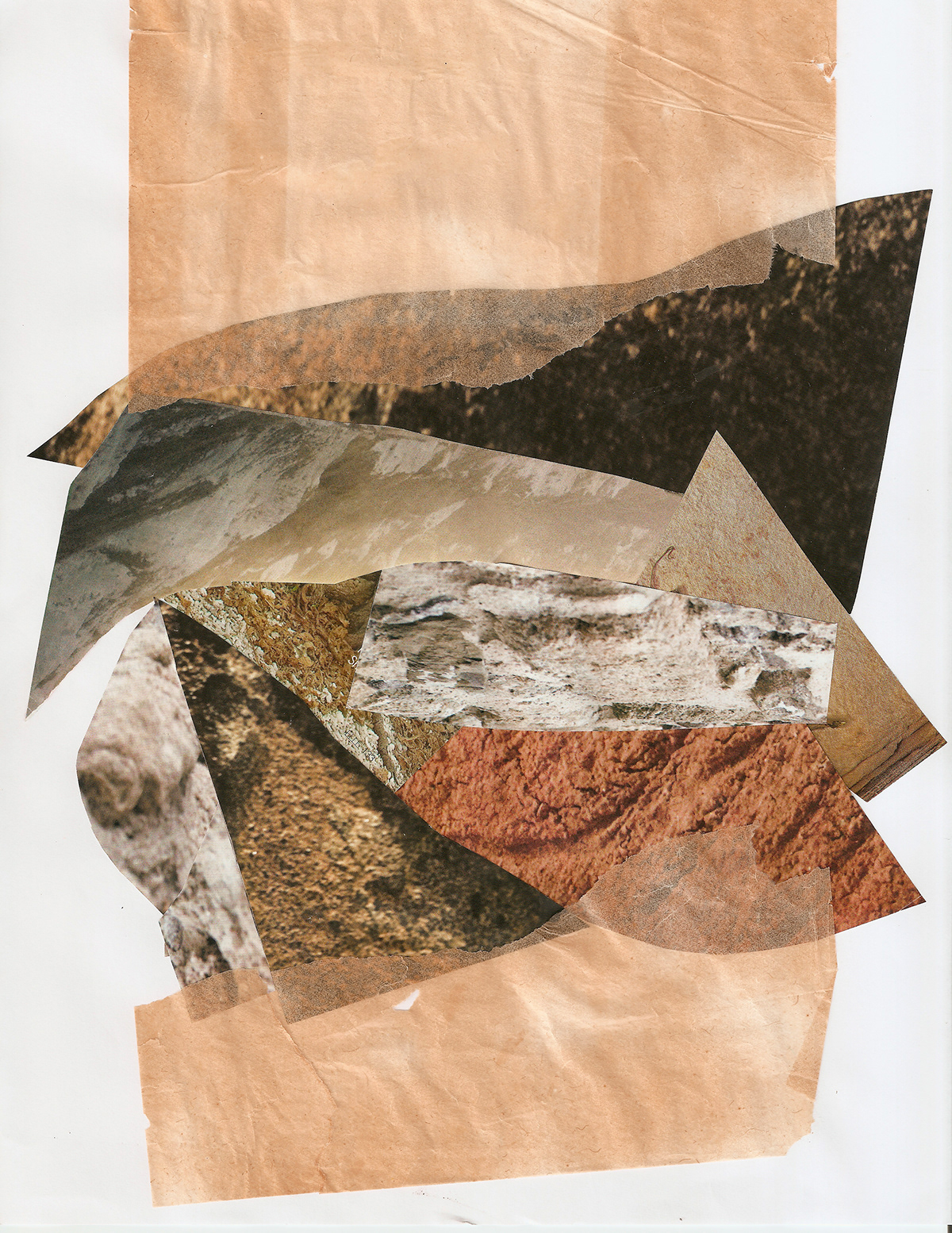 handmade collage design mixtechiniques rock study sketch