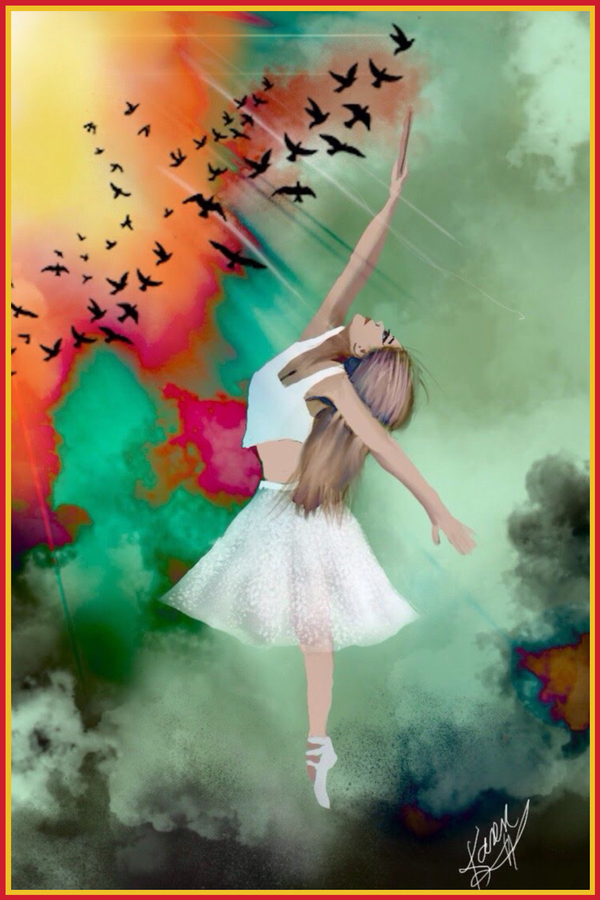 Digital Art  digital painting Drawing  ILLUSTRATION  ballet ballerina