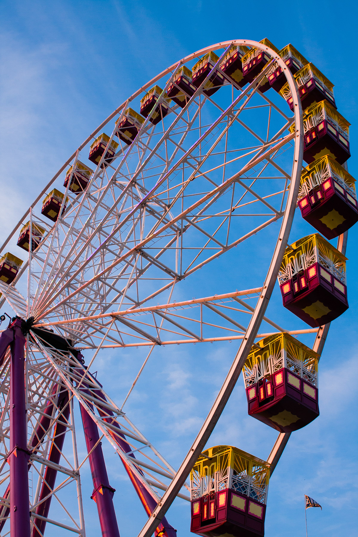 Royal Melbourne Show Clowns Ferris Wheel sunset dodgem cars black and white victoria Australia rides Carnival people