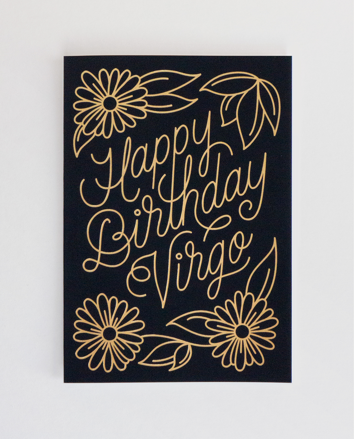 lettering zodiac cards Birthday florals vector
