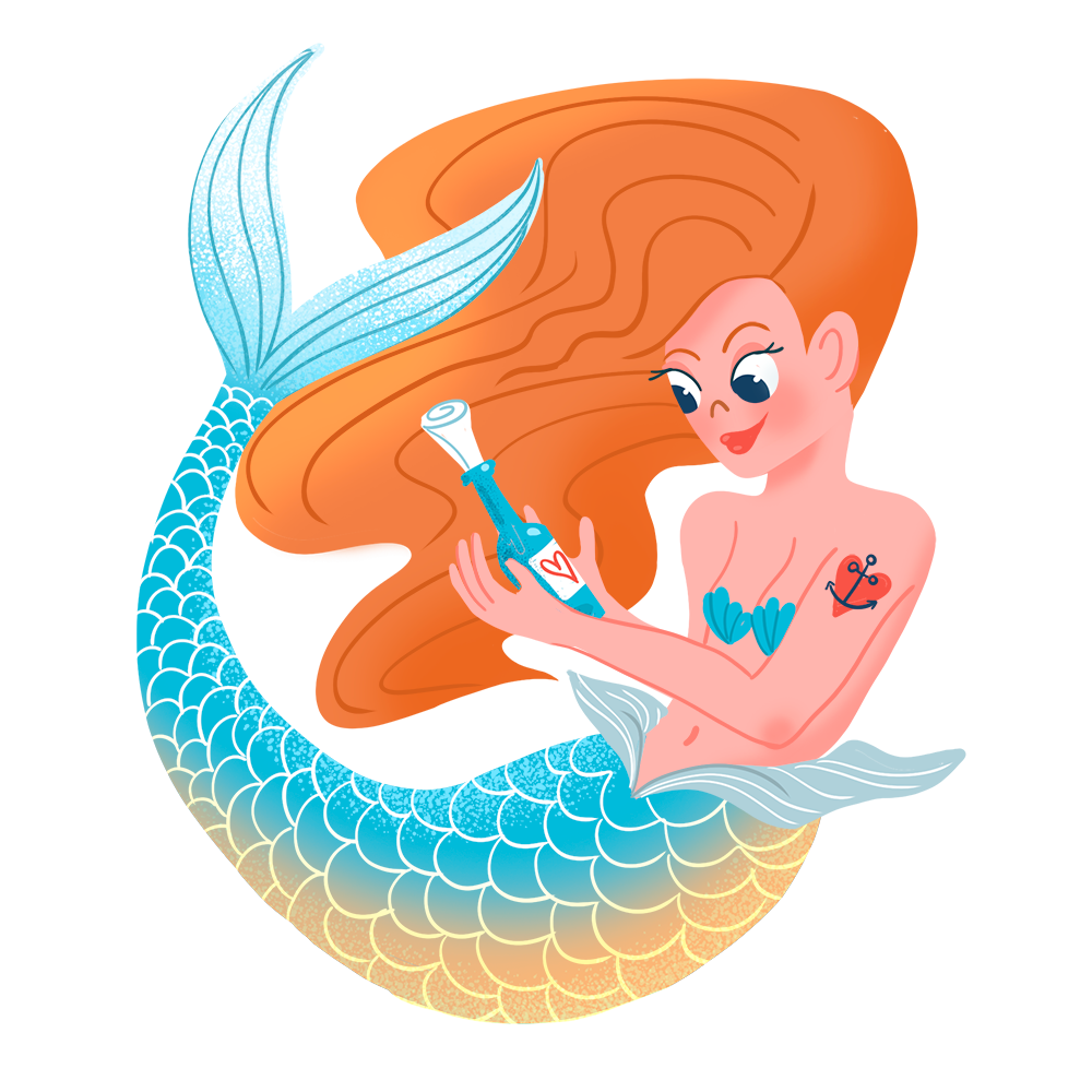 artwork cartoon Character design  characters children children book Digital Art  digital illustration ILLUSTRATION  mermaid