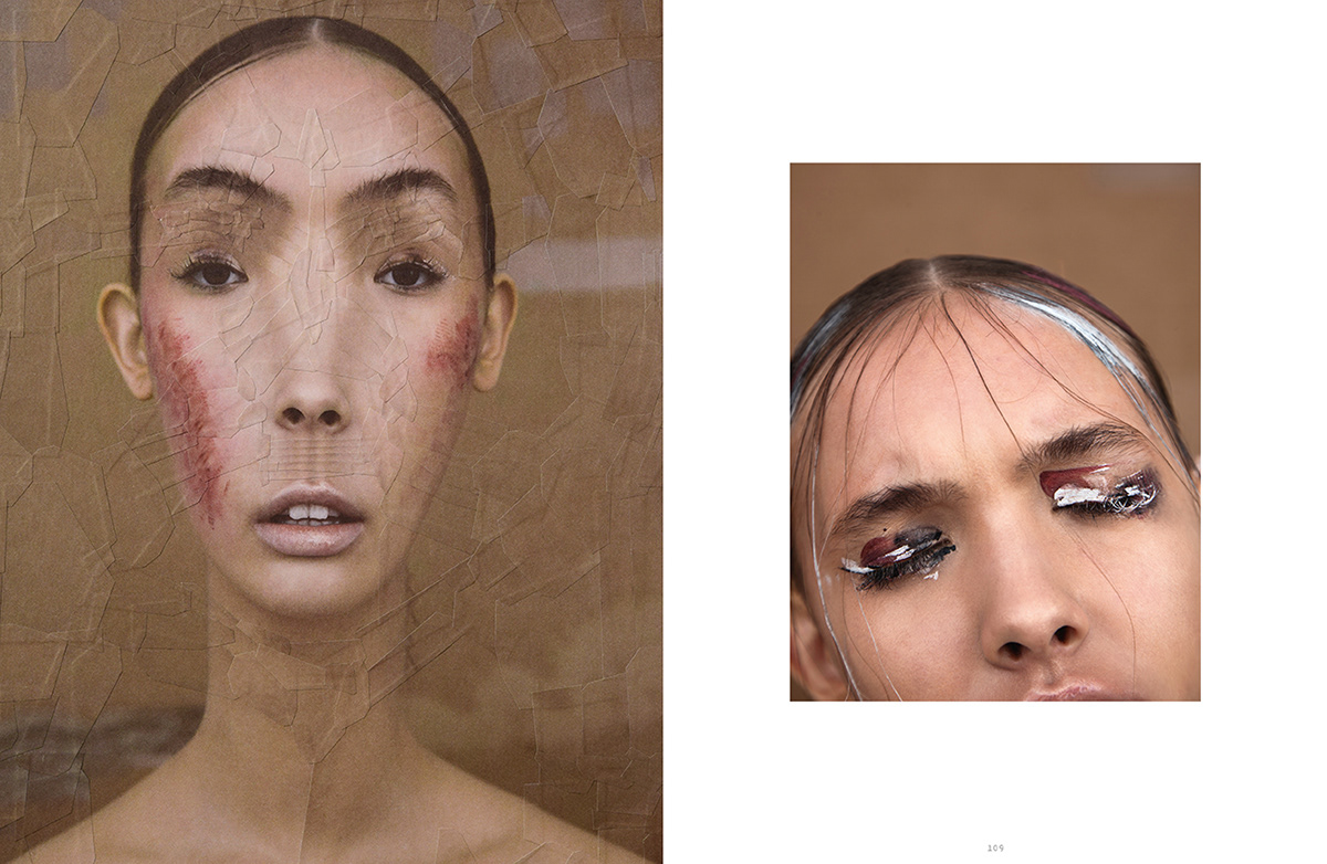 beauty Make Up collage art body cover magazine schiele makeup model