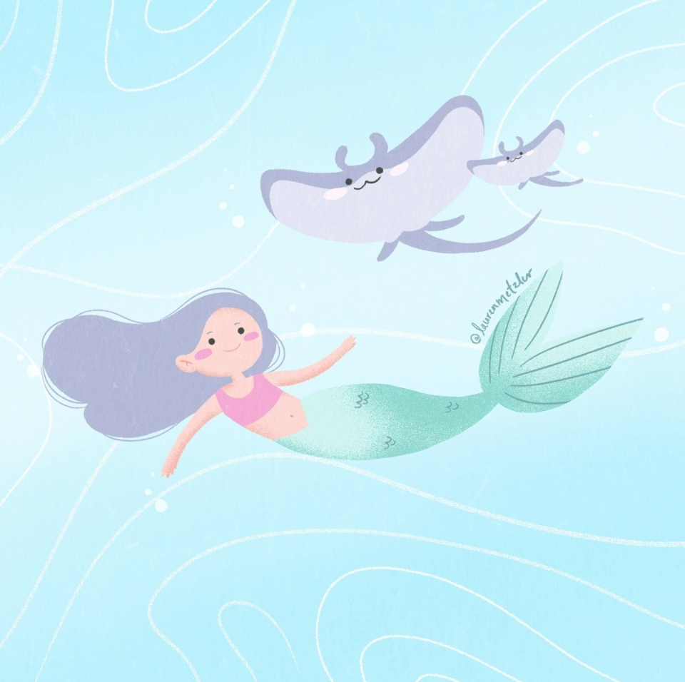 children's book childrensbook kidlit kidlitart mantaray mermaid mermaids Ocean oceanconservation Picture book