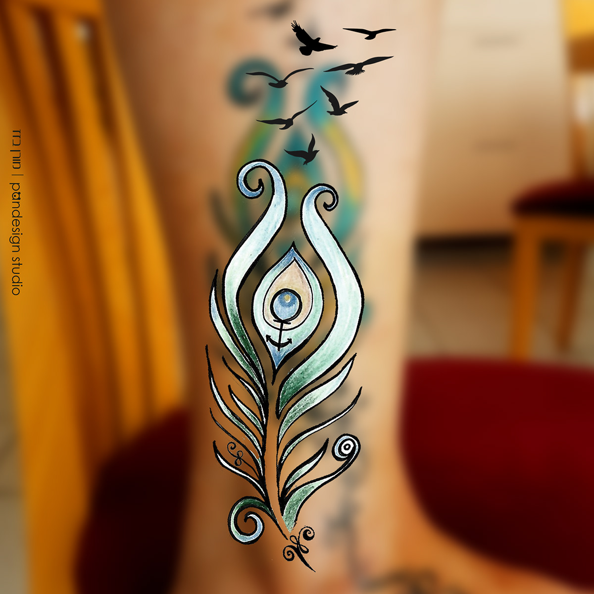 Crazy ink tattoo  Body piercing on X FLUTE WITH PEACOCK FEATHER TATTOO  DESIGN By tattoo artist For more info visithttpstcoVM8M7cYhda  httpstco9VpLRrKq29  X
