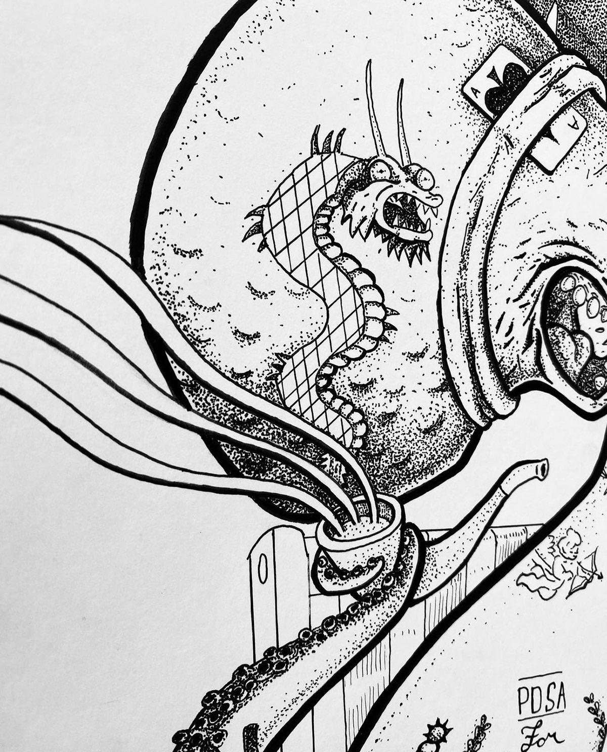 Drawing  comic polpo octopus