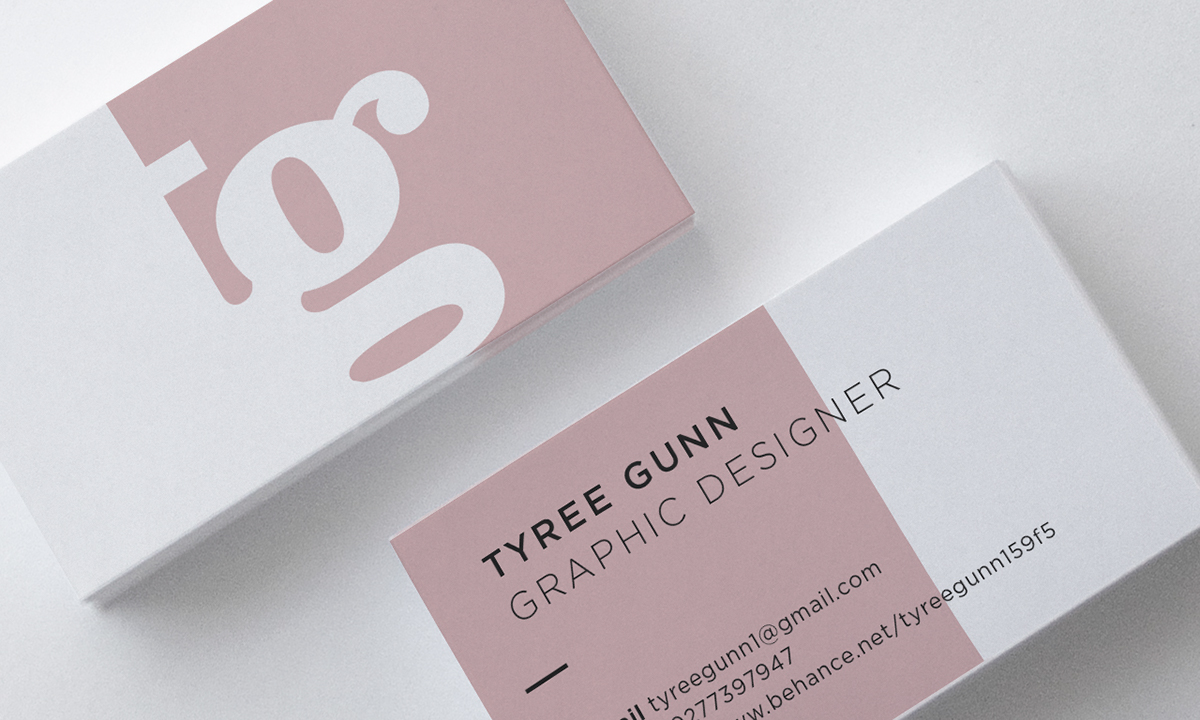 personal identity self business card graphic pink monogram selfpromotion White clean minimal simple emplyment
