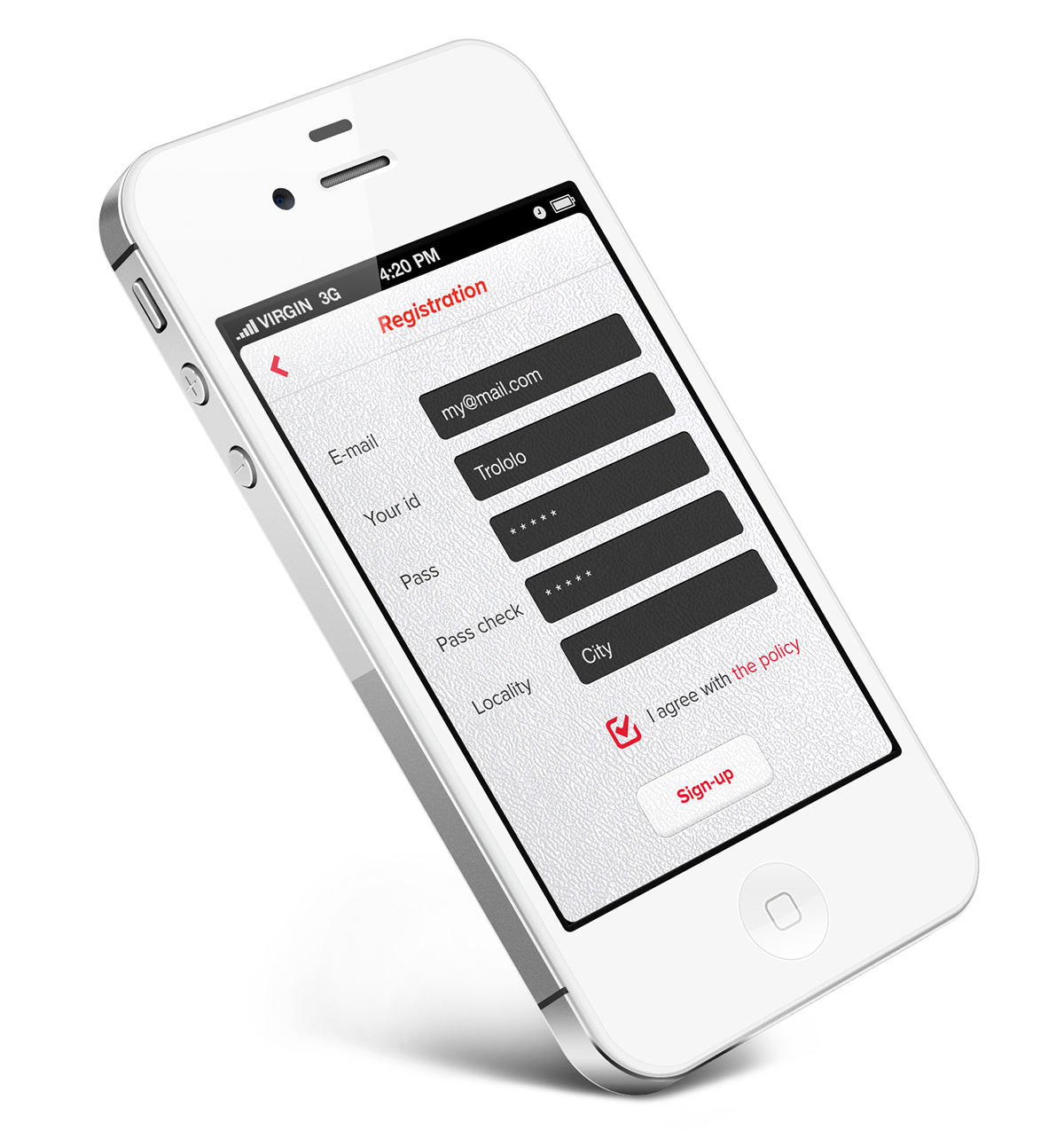 partner tracker app application ios android iphone UI user interface ux