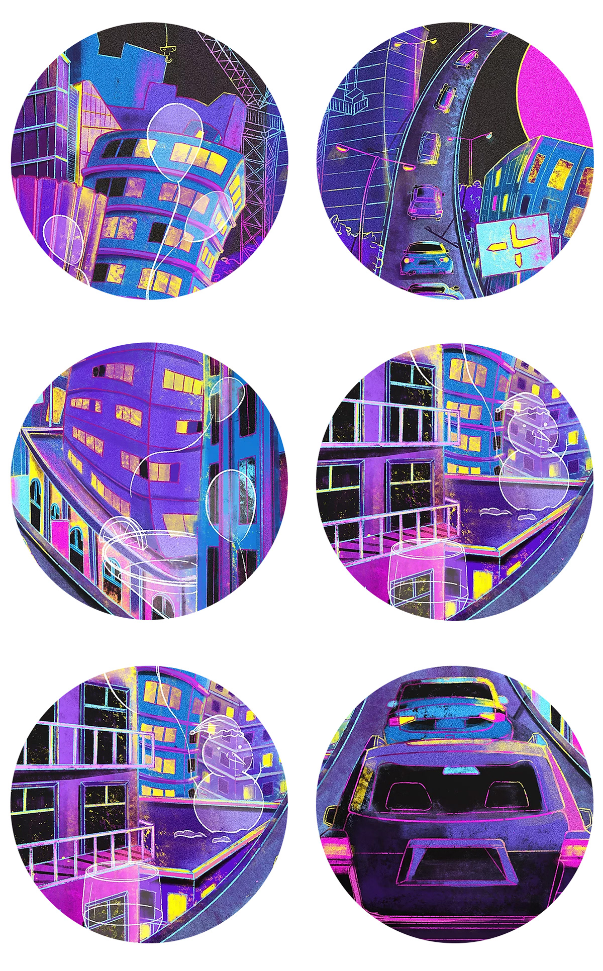 cityscape Cyberpunk FUTURISM ILLUSTRATION  Memory modern neon light Nightlife Retro Synthwave
