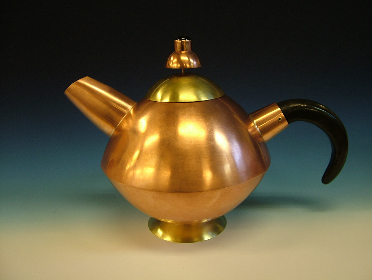 teapot raised copper raising forged