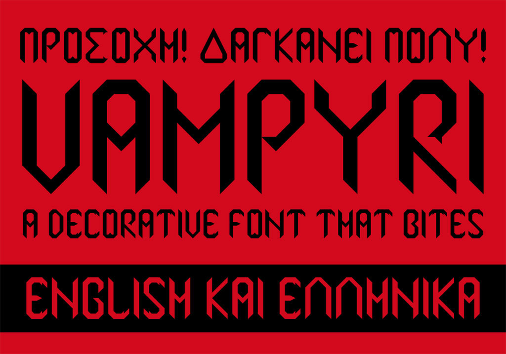 Display fantasy decorative futuristic gothic condensed font fonts sci-f thriller horror dracula fangs FANG