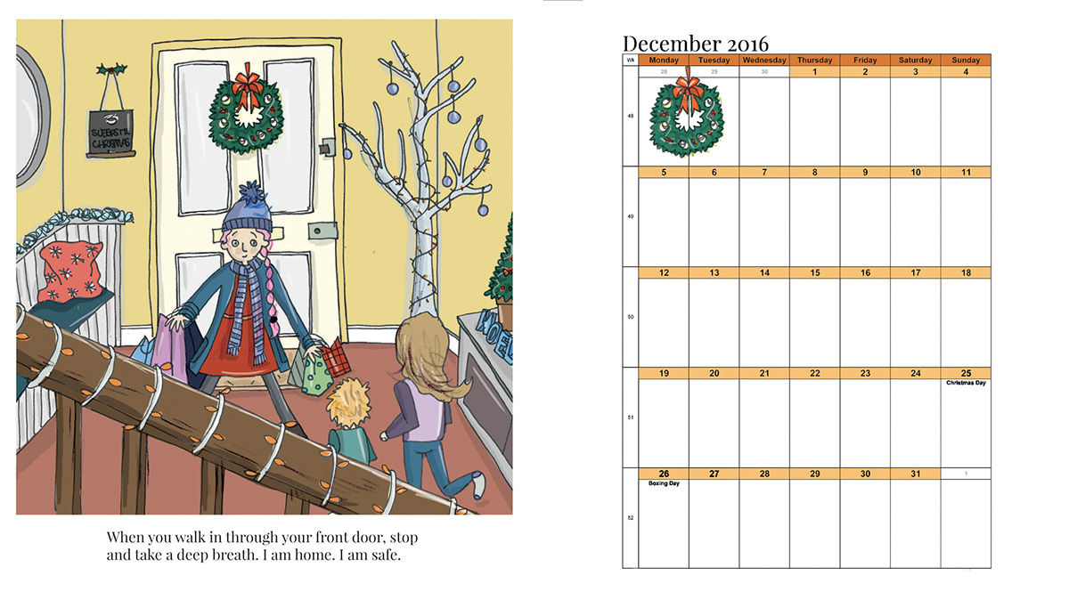 calendar gift gifts illustrated handmade newyear mindfullness