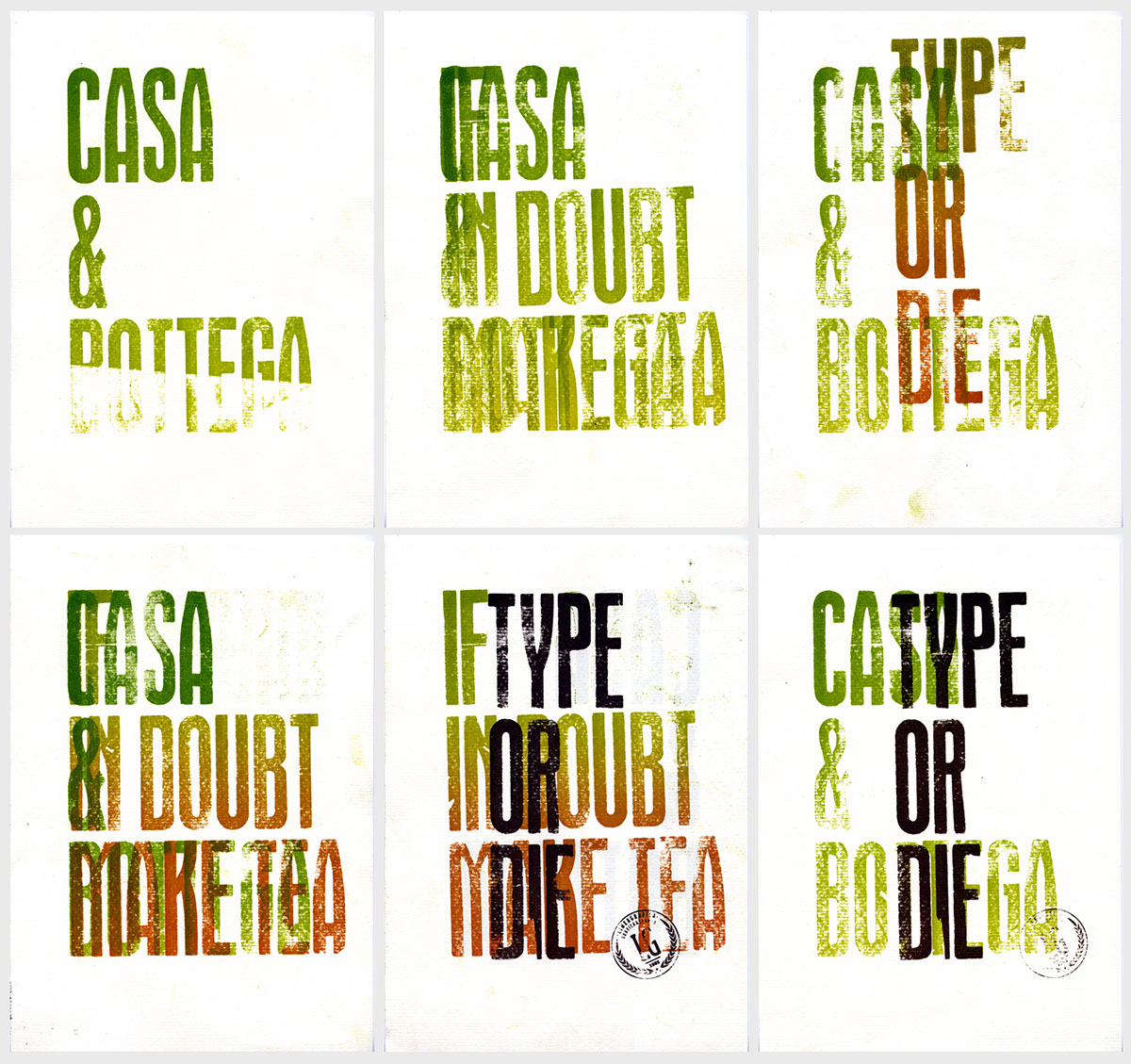 wood type letterpress print typhography gradient