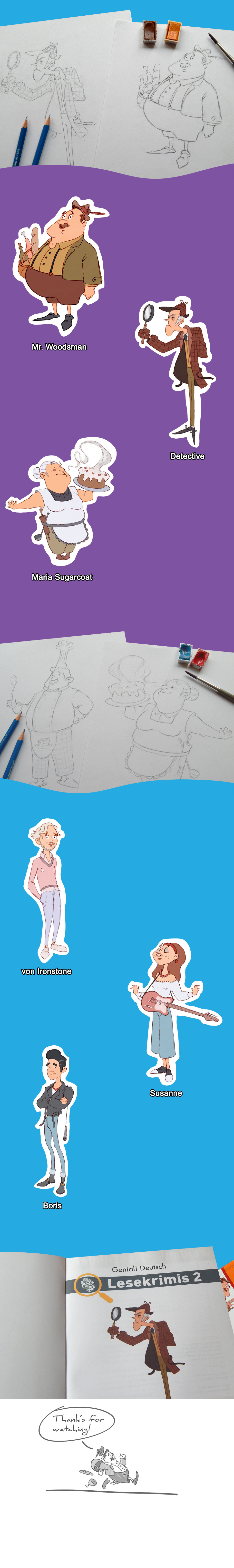 Character design  schoolbook cute cartoon figures childen's book Cartoony watercolor