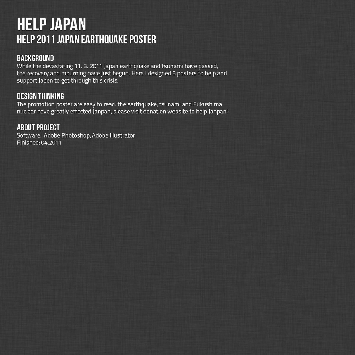 11.03.11 2011 Japan earthquake Donation poster
