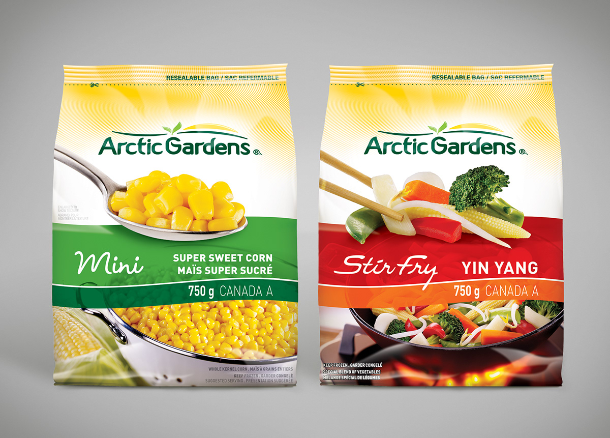 emballage alimentaire Food  legumes vegetables signature identité visuelle arctic gardens Bonduelle