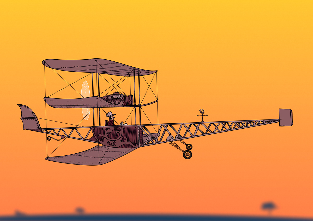 gustavorinaldi gustavo rinaldi Flying flying machines drawings Illustrator