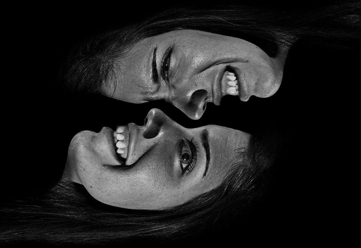 portrait manipulation black and white psychology abstract