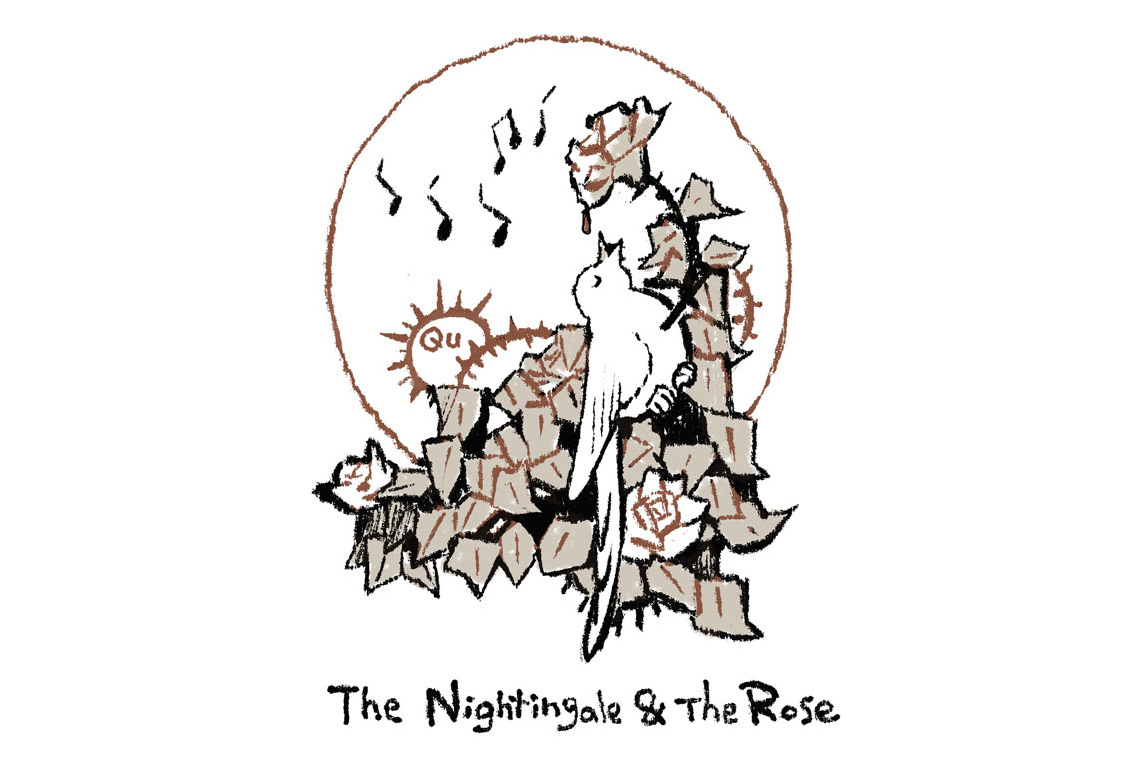 children's book Oscar Wilde nightingale and rose star child animal Gaint children ILLUSTRATION 