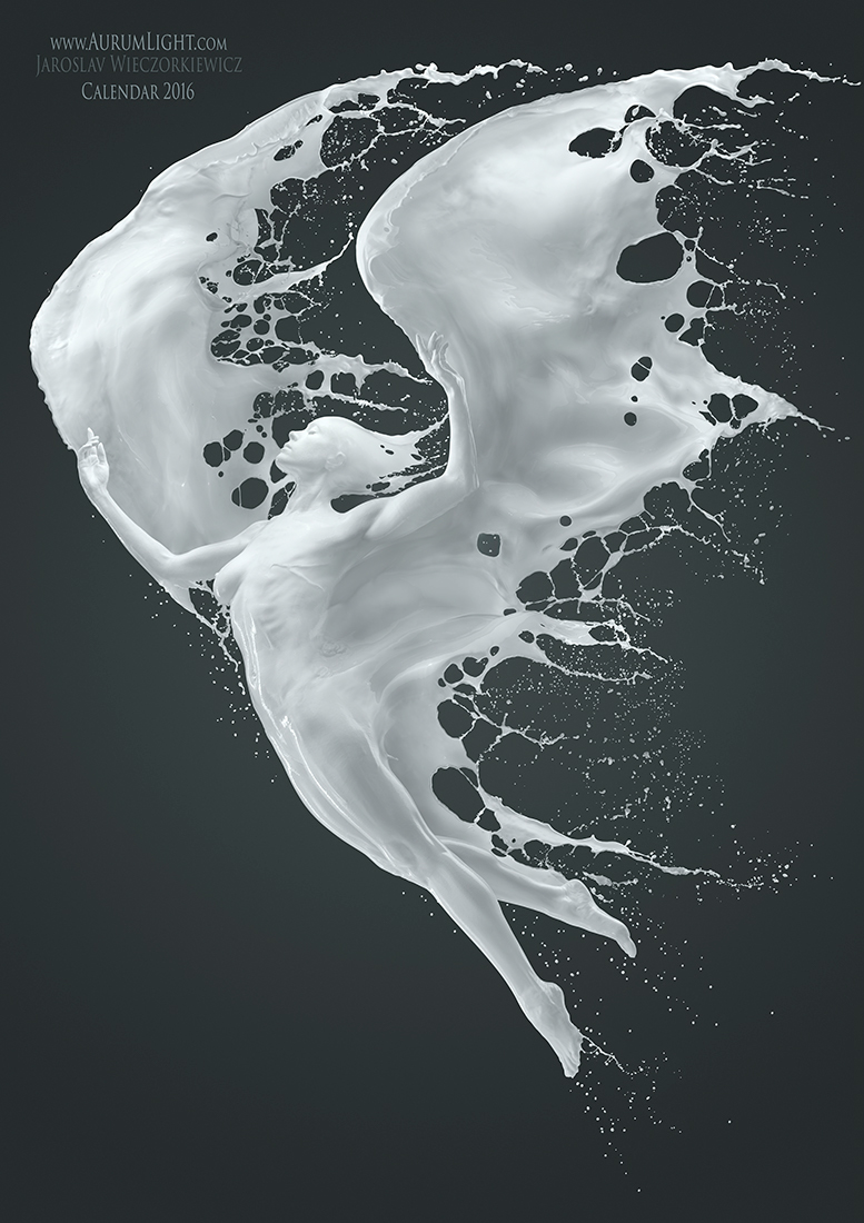 splash milk water Liquid paint drops fluid jaroslav wieczorkiewicz AurumLight