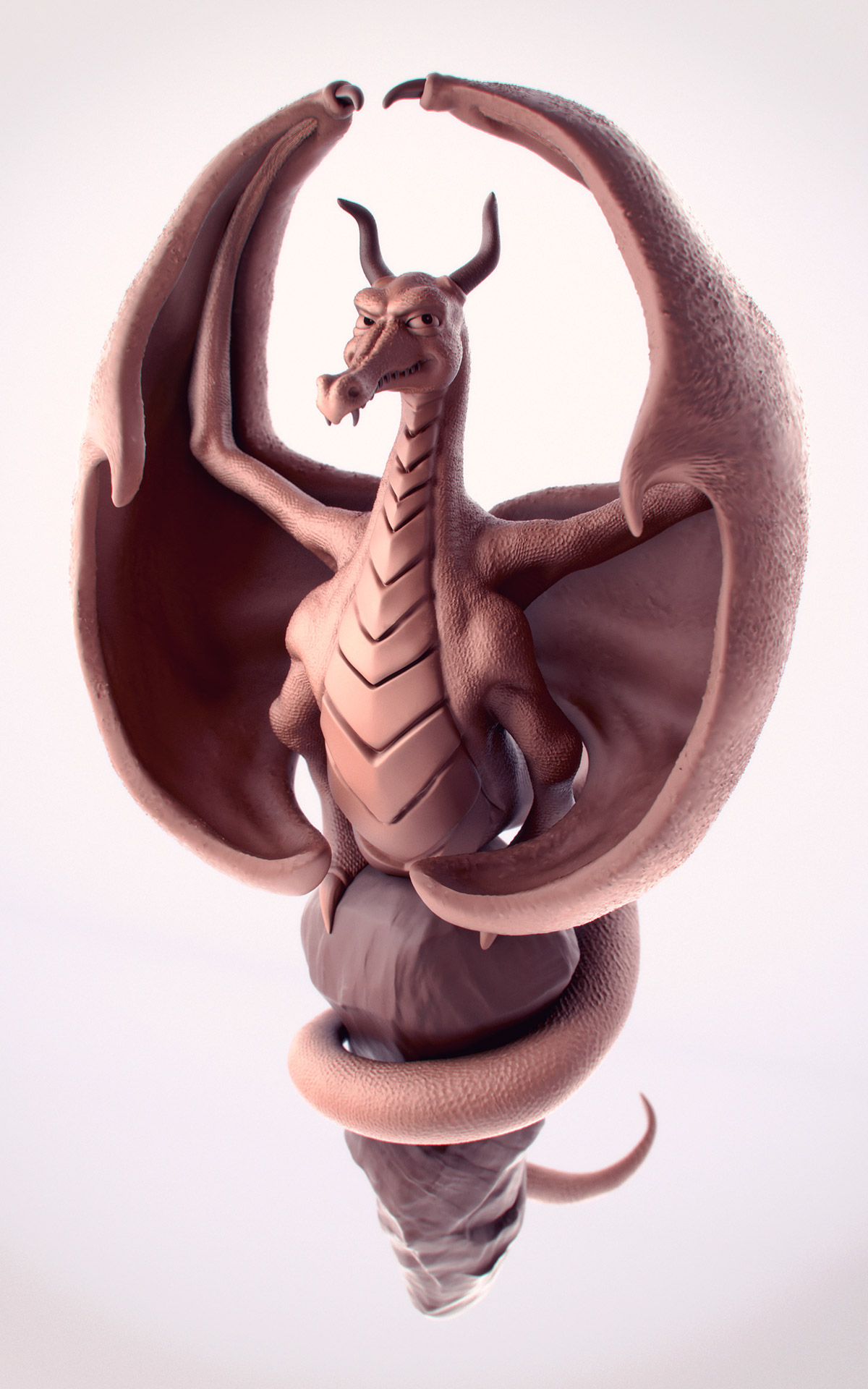 sketch Character dragon monster Zbrush Sculpt clay vray
