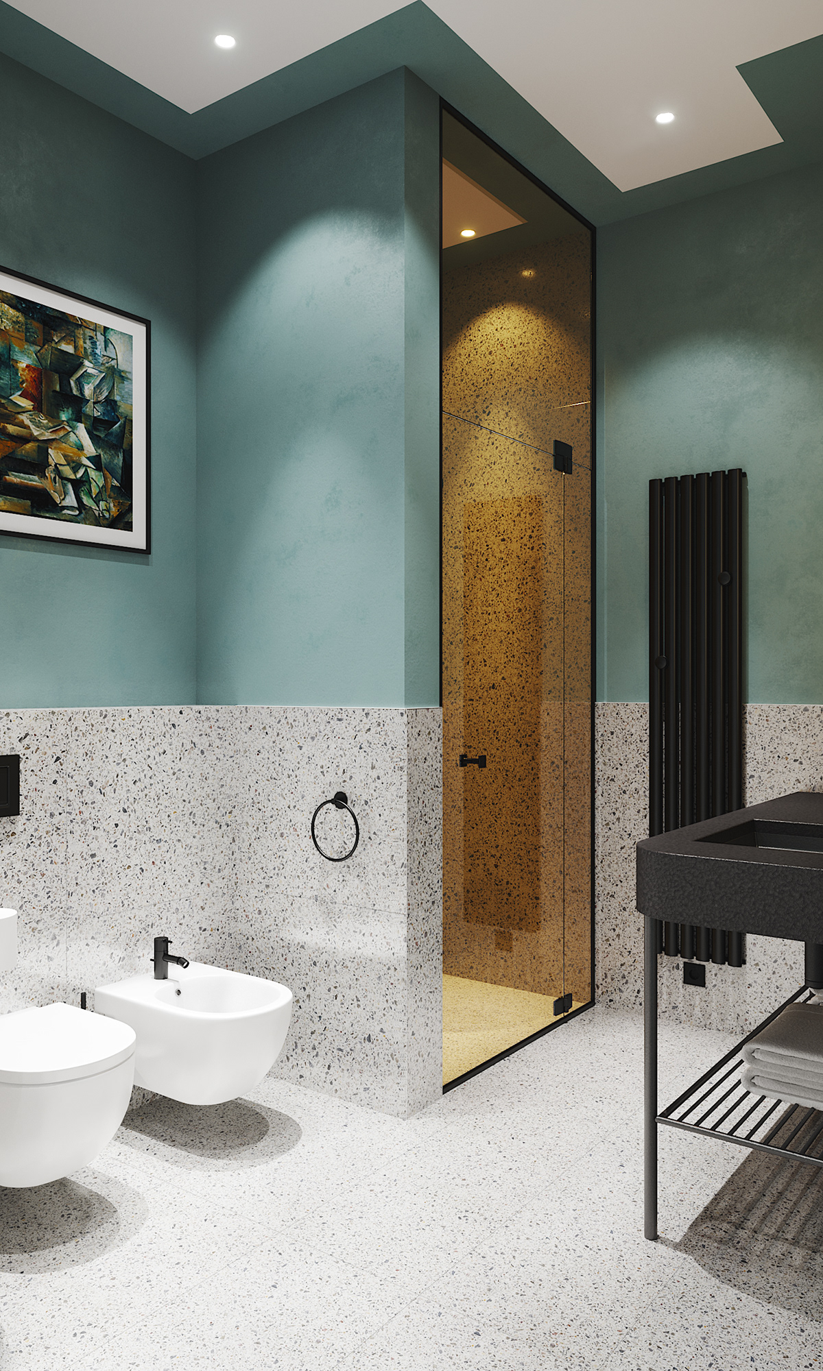 3ds max corona render  Render 3D Interior exterior bathroom visualization