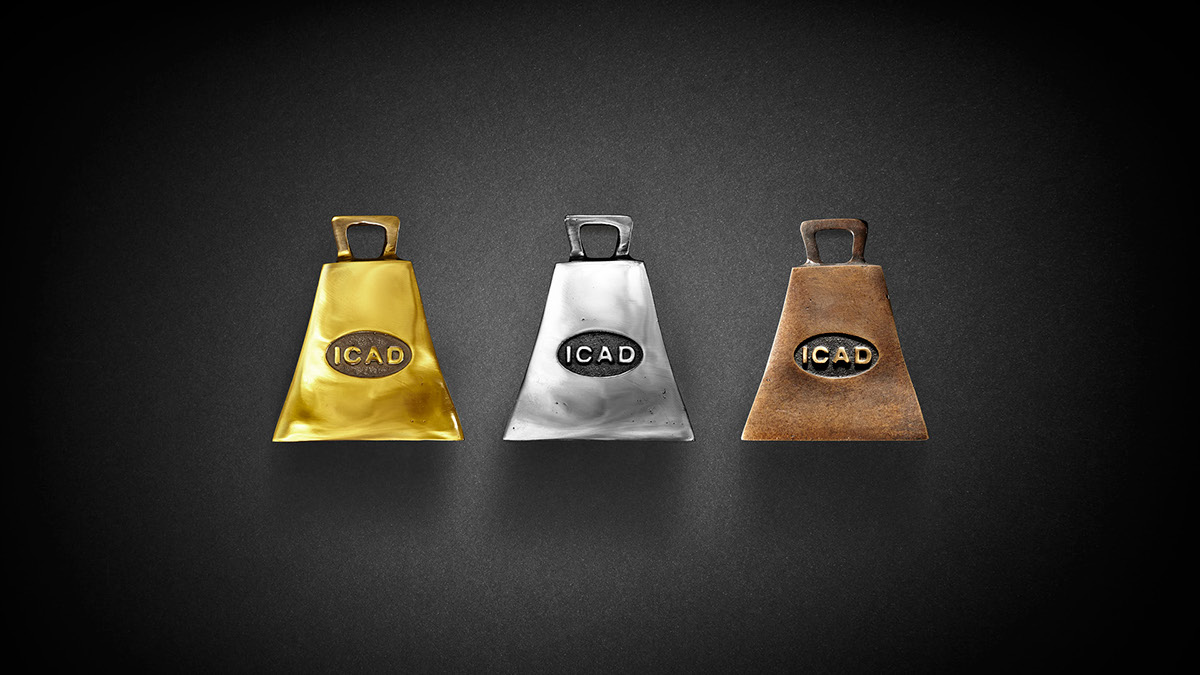 ICAD Awards bells gold silver bronze identity retouch Awards
