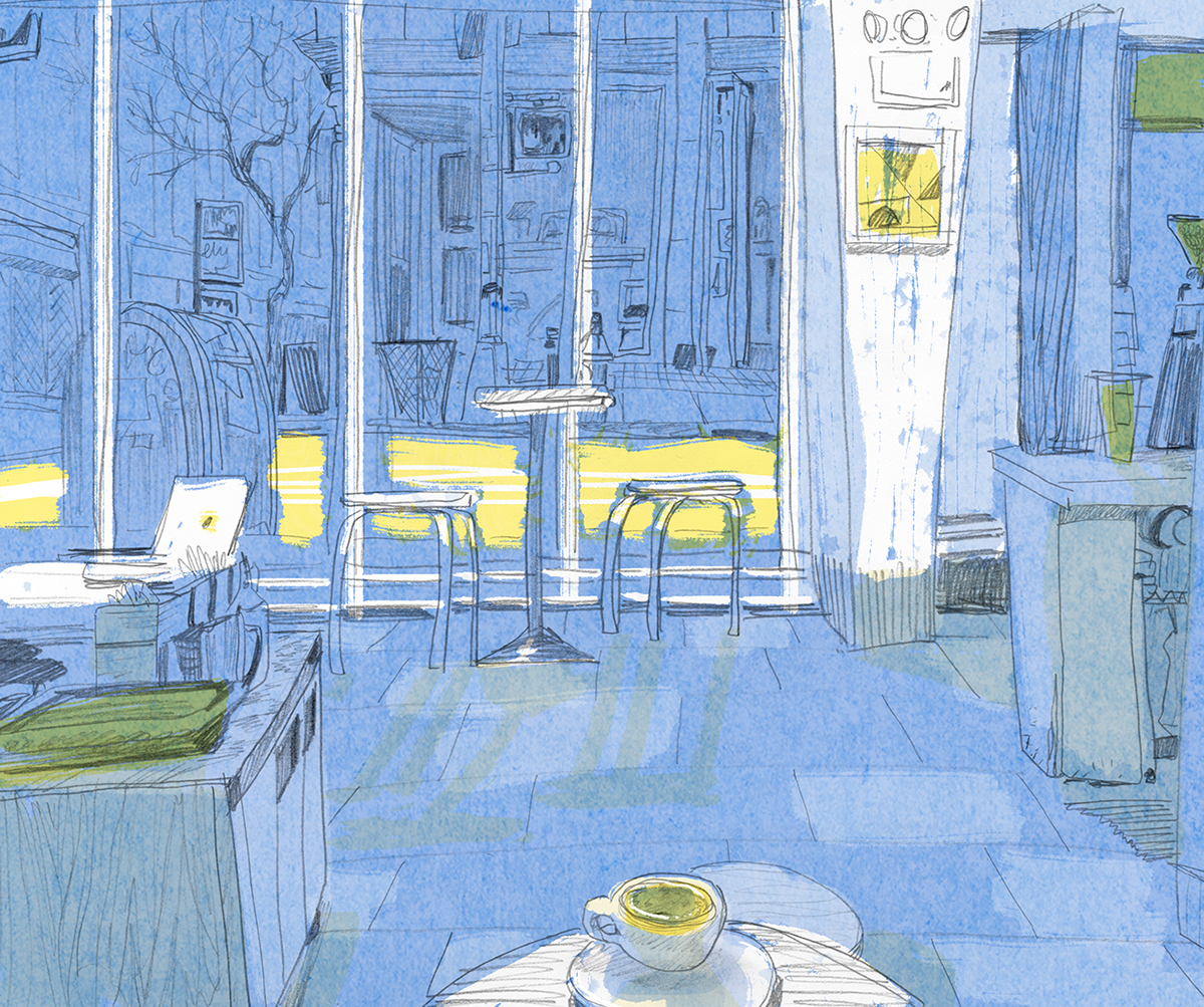 nyc newyork location drawing doodle cafe Spots restaurant place colors hand drawing
