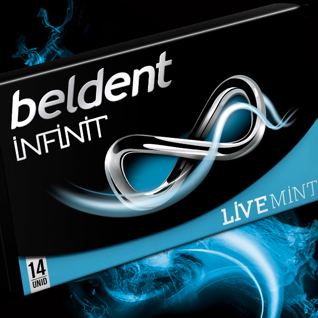 packaging design design Pack beldent Trident infinit pack design designer black premium bubble gum gum Beldent Infinit box diye