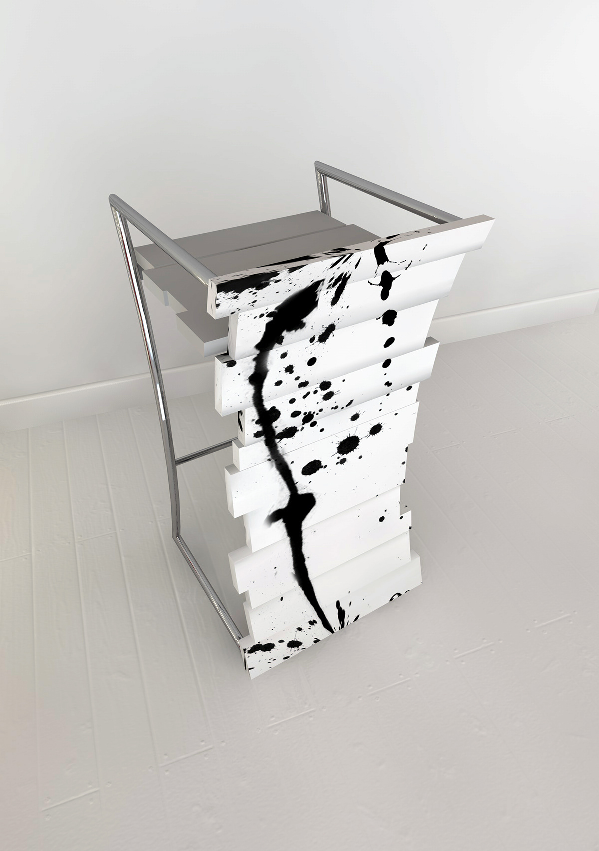 Bar chair 3D design unevenly   wood bar chair  barová stolička stanislav sabo  white chair  product design  furniture concept art philosophy 