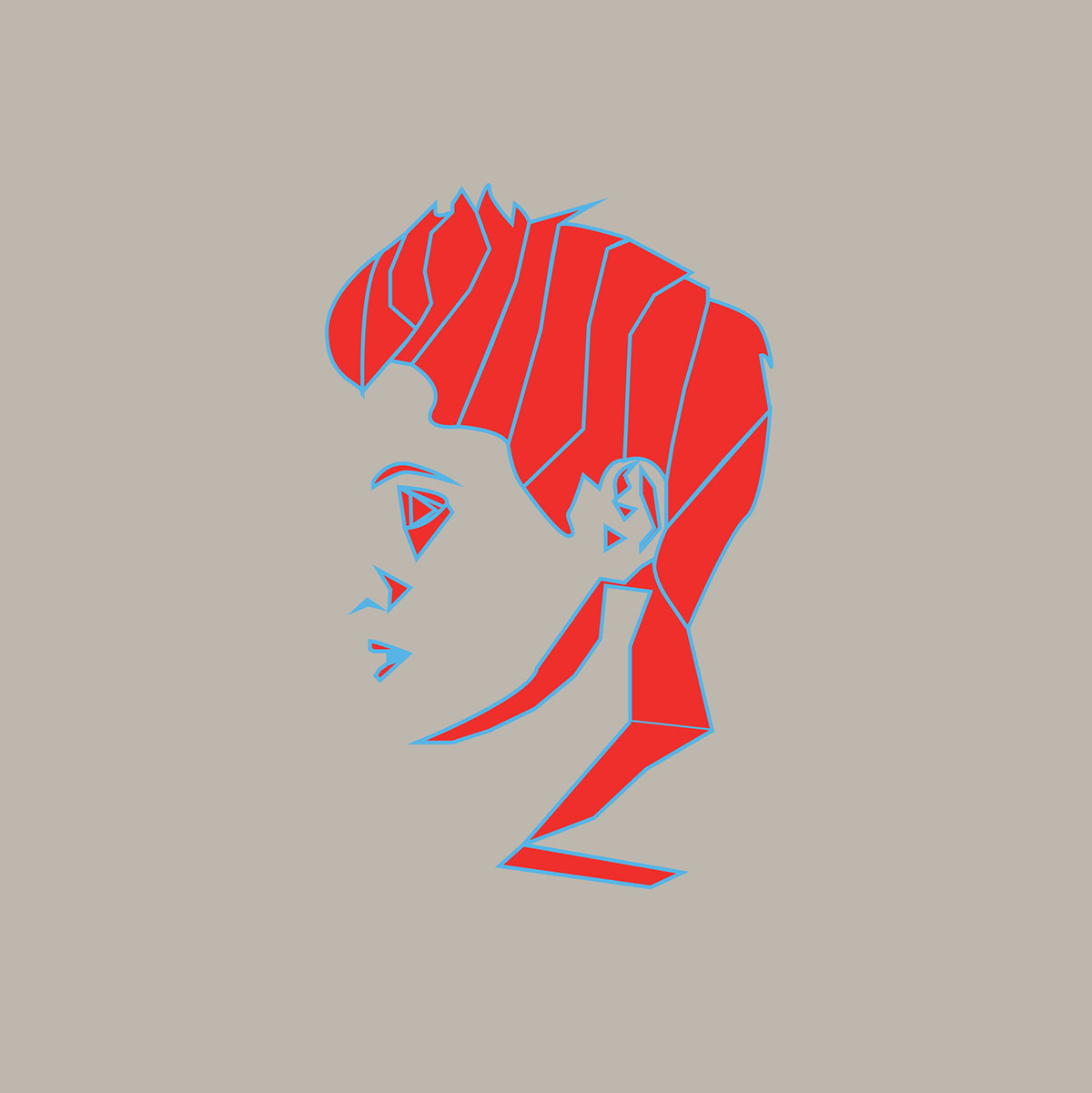 portrait digital red Illustrator