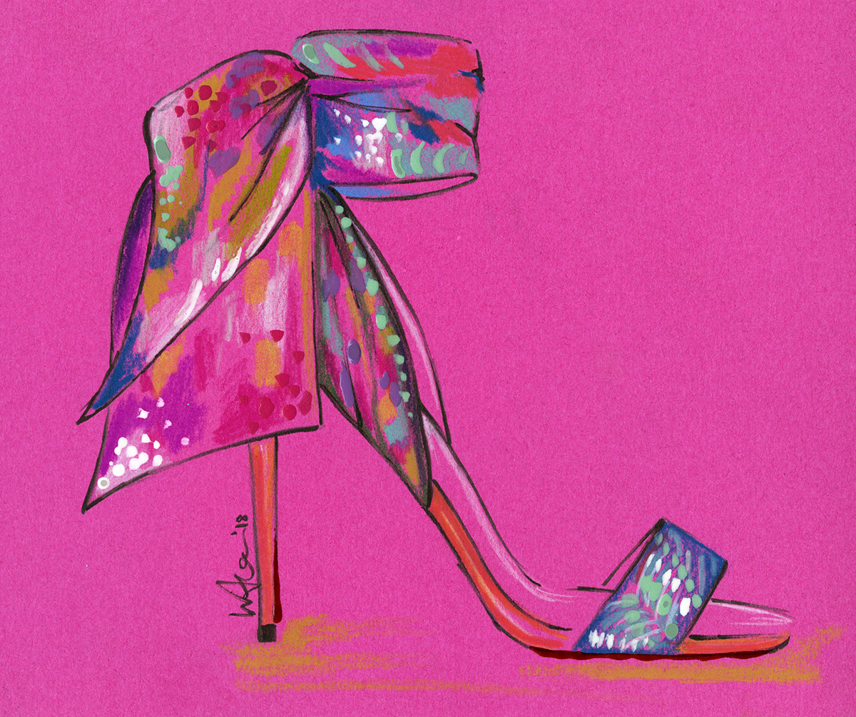 Adobe Portfolio Fashion  fashion illustration ILLUSTRATION  collage art fashion art heels shoes marketing  