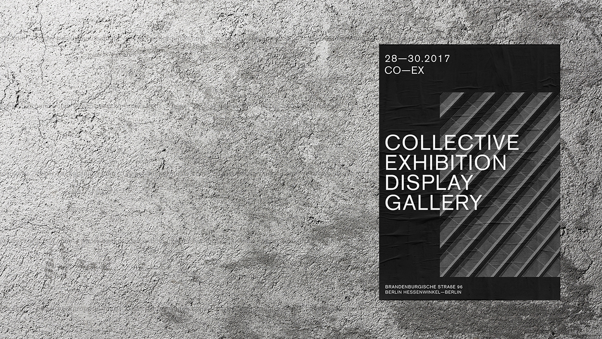 Collective  Exhibition  Display gallery print poster noir Layout minimal design