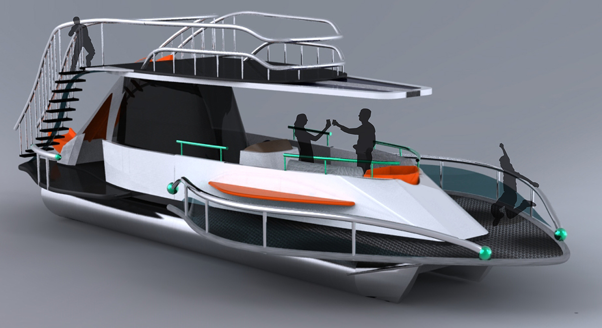 pontoon boat design designer industrial designer boat design NEW DESIGN party pontoon google Behance behance design designers