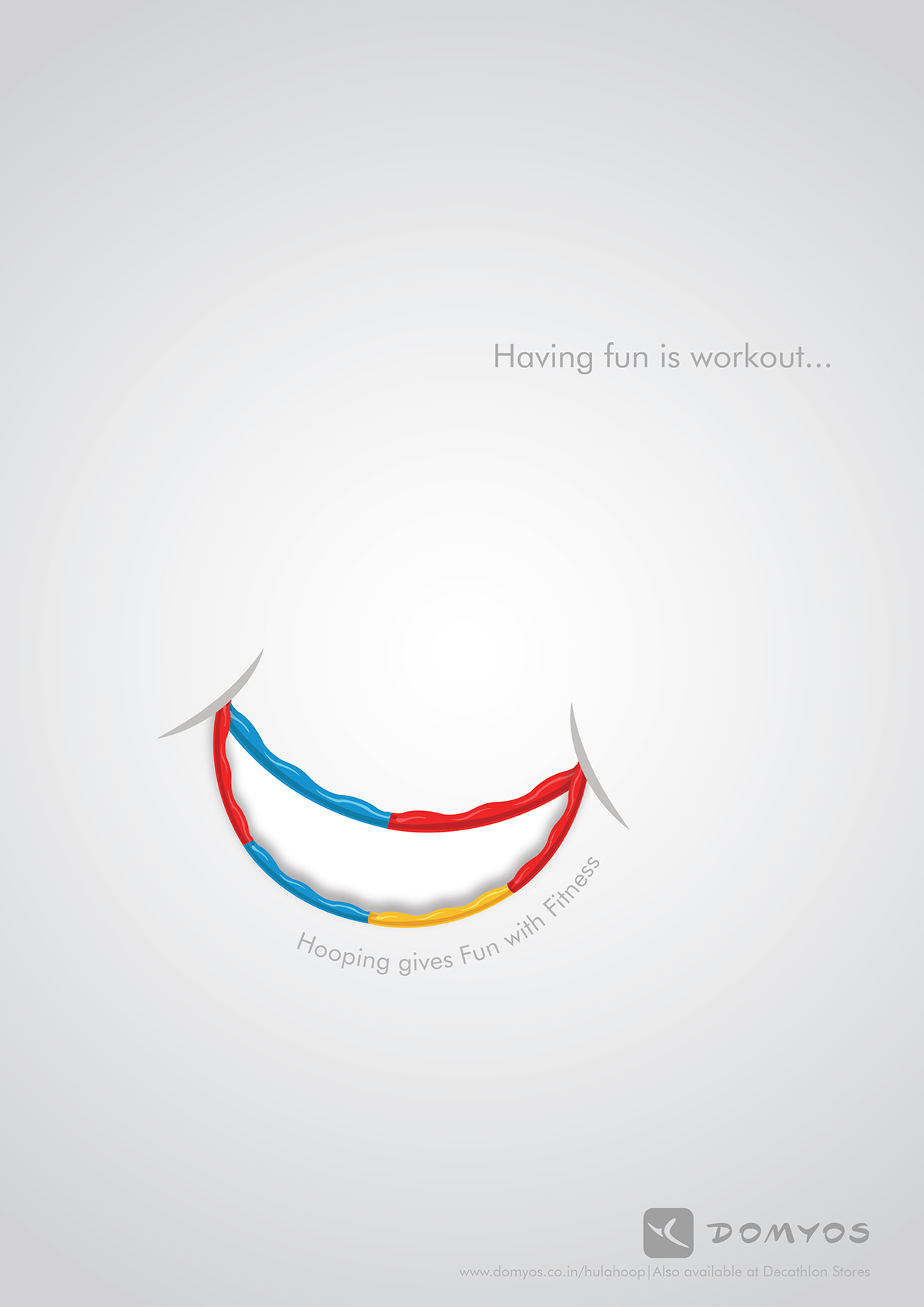 hula hoop mini campaign campaign minimalistic Layout Minimal graphic domyos fitness equipment workout weight lose meditation happiness rhythm exrecise