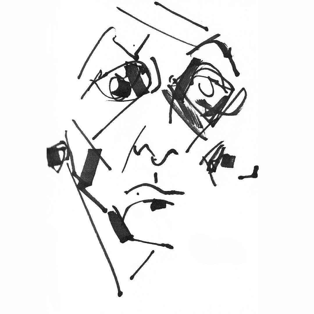 autoportrait portrait face person man Marker Expression monochrome blackandwhite sketch