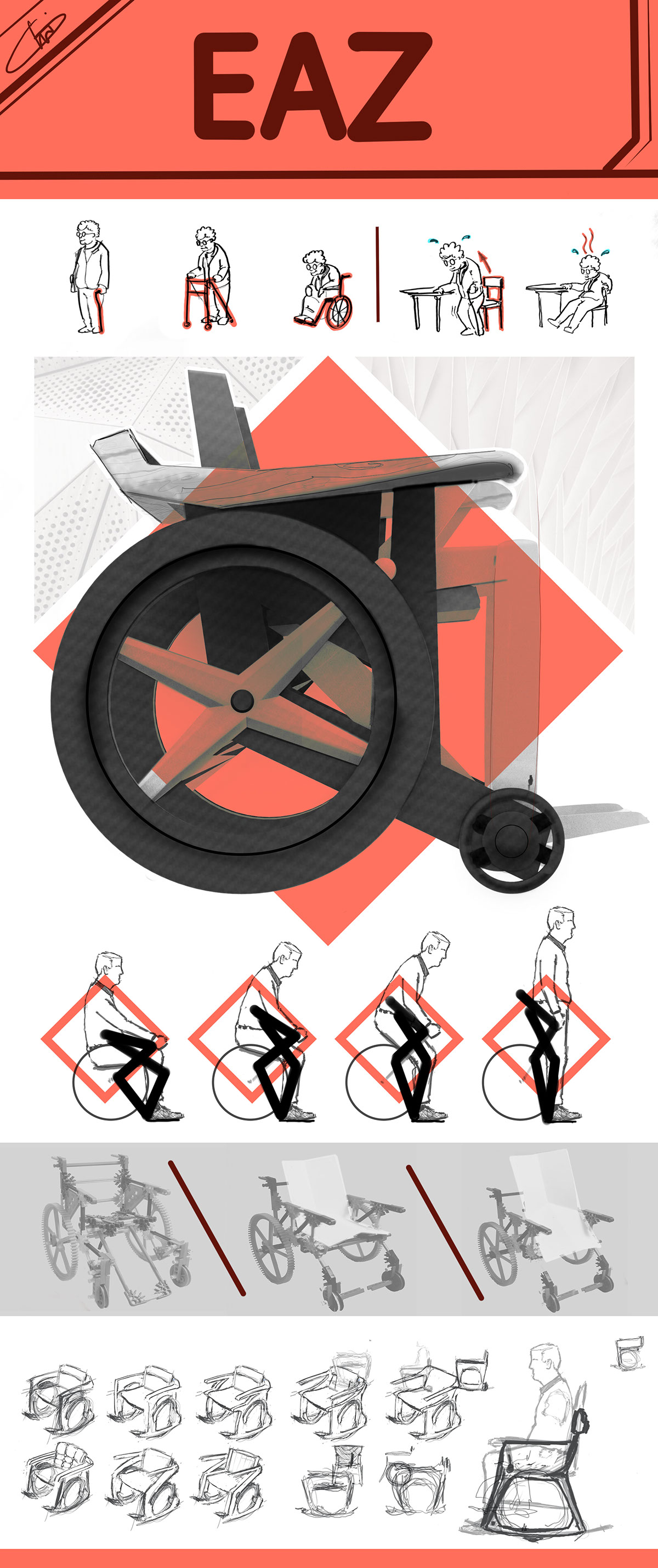 assignment Project red poster chair wheelchair