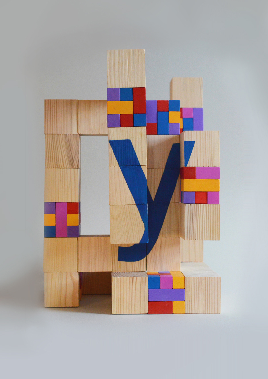 wood typo soho coneptual sculpture bricks poster blocks Konrad Sybilski klaudia szymanska klaudia  konrad 3D spatial amorphous