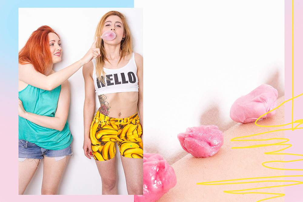 model red hair chewingum bubblegum corlors pink banana blonde gilrs teen Candy