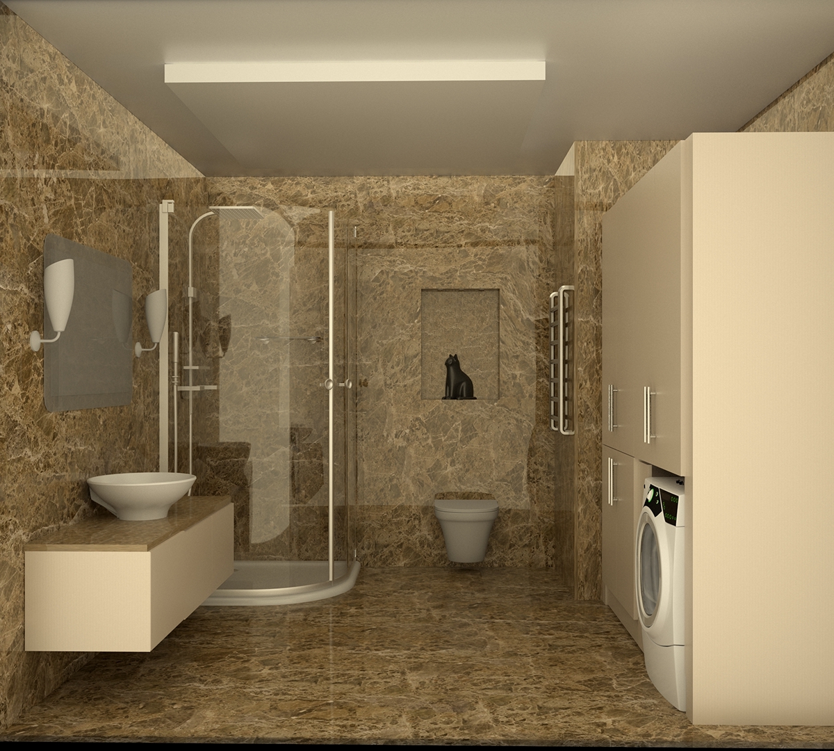 Banyo 3dmax onder güner öndergüner günermobilya mobilya bathroom
