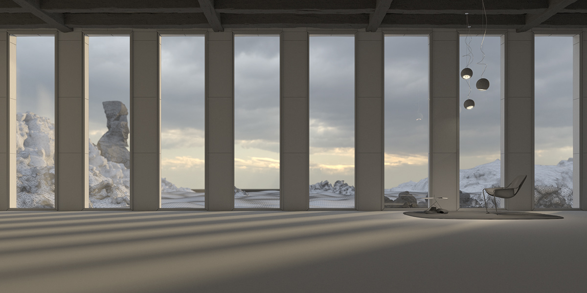 Render iceland 3dsmax CGI architecture concrete Interior