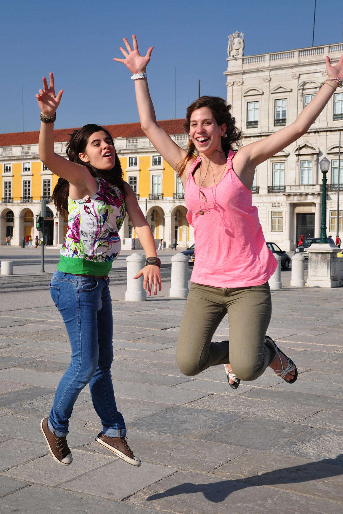Turismo turistic photo Lisbon portrait couple Young people Fun vacations
