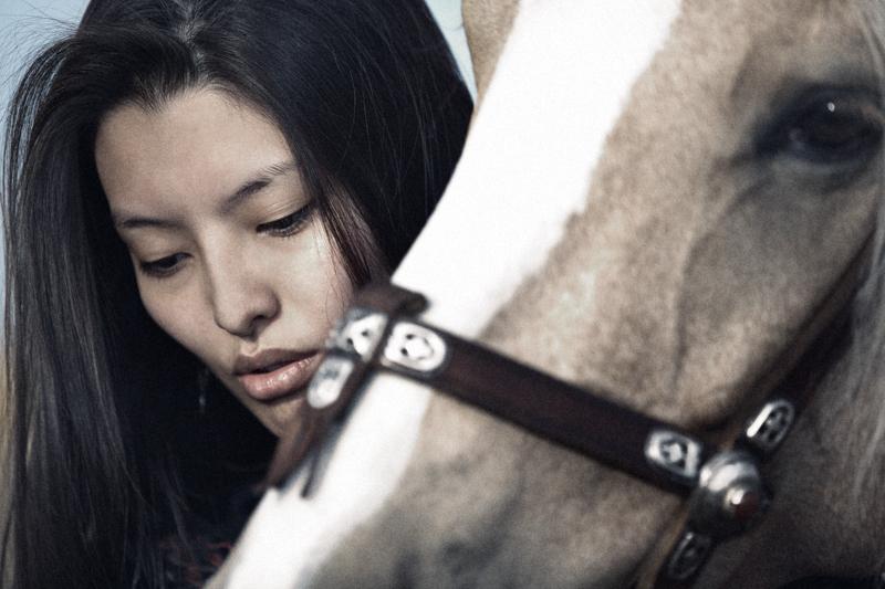 horse  WOMAN  asian  Kazakhstan   Kazakh  portrait  sensuality  two  sad  Outdoors  romantic  beauty  Female  togetherness