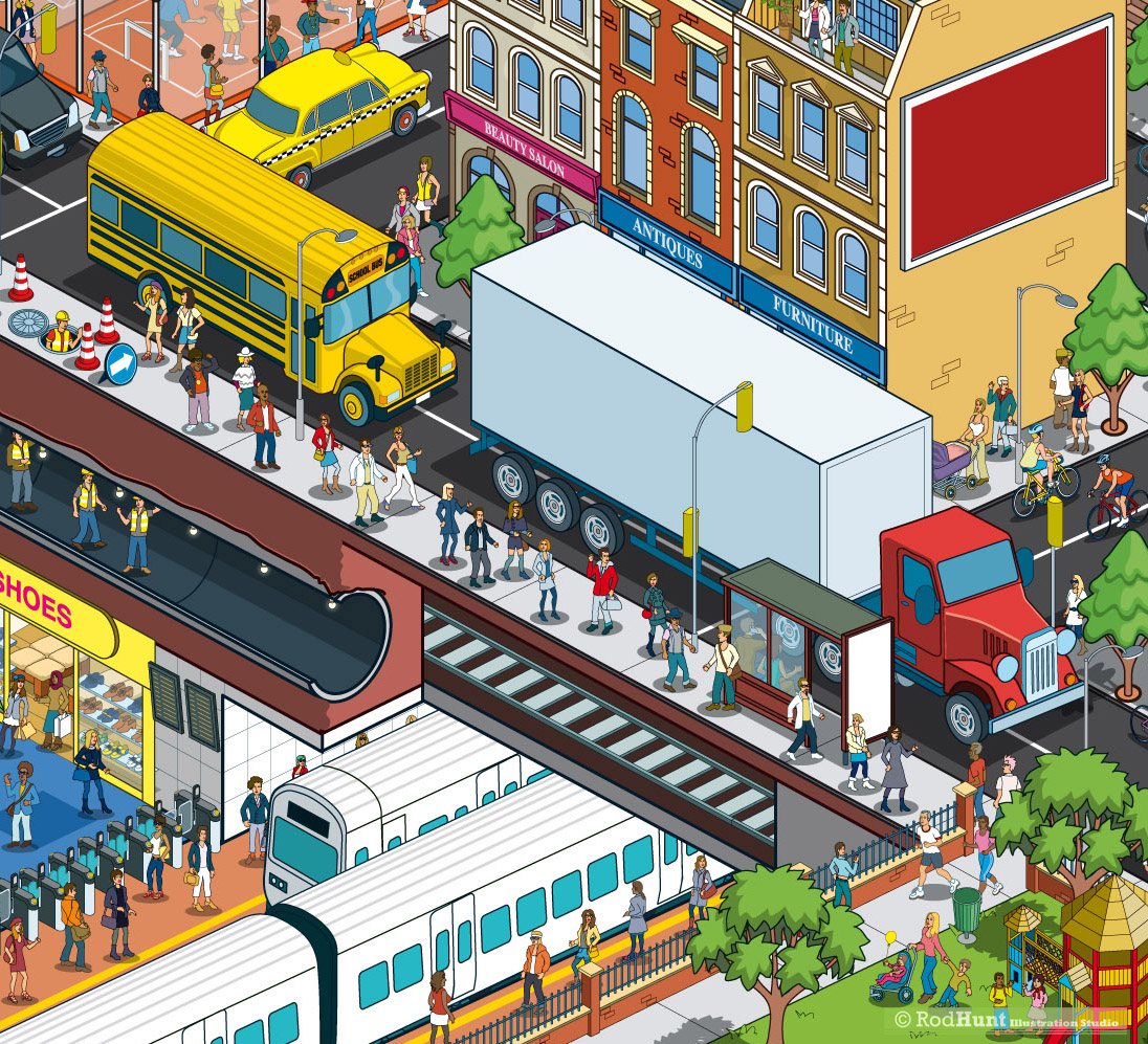 Illustrator cityscape city Isometric Pixel art Advertising  nyc New York digital 3D