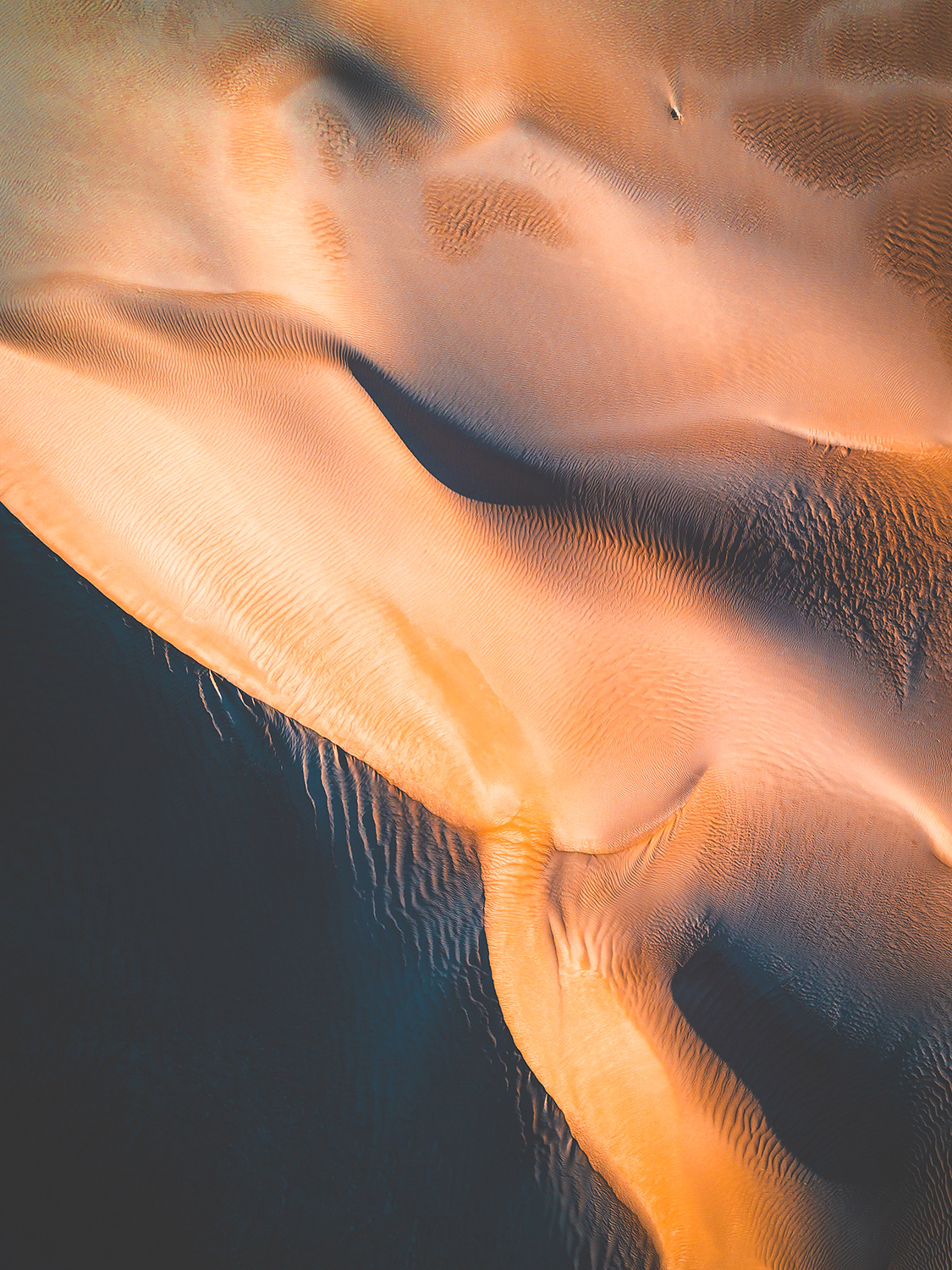 Aerial fine art dunes dune sunset Sunrise glow sand abstract structures
