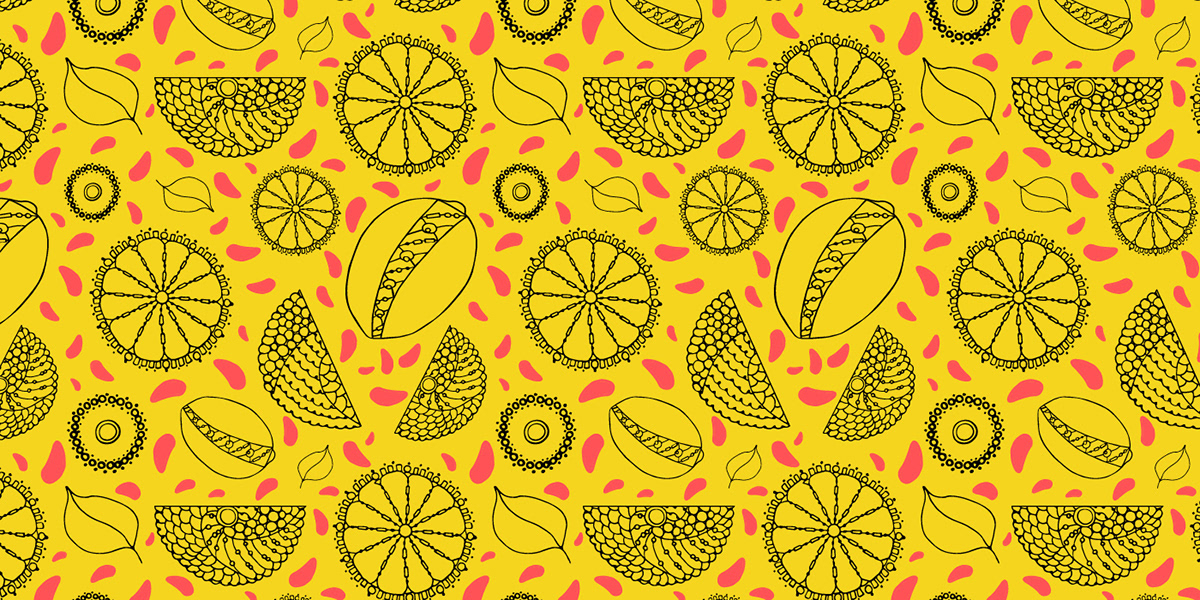 design doodle fabric Fashion  Fruit graphic hand drawn jewerly line art pattern
