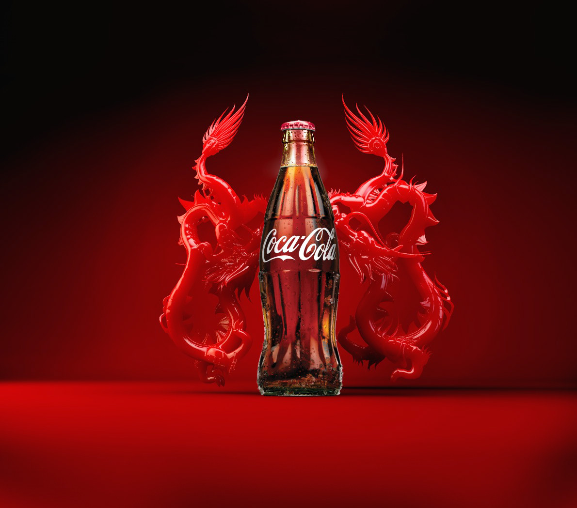 3D 3d modeling c4d calendar design chinese new year cinema 4d Coca Cola dragon Render visualization