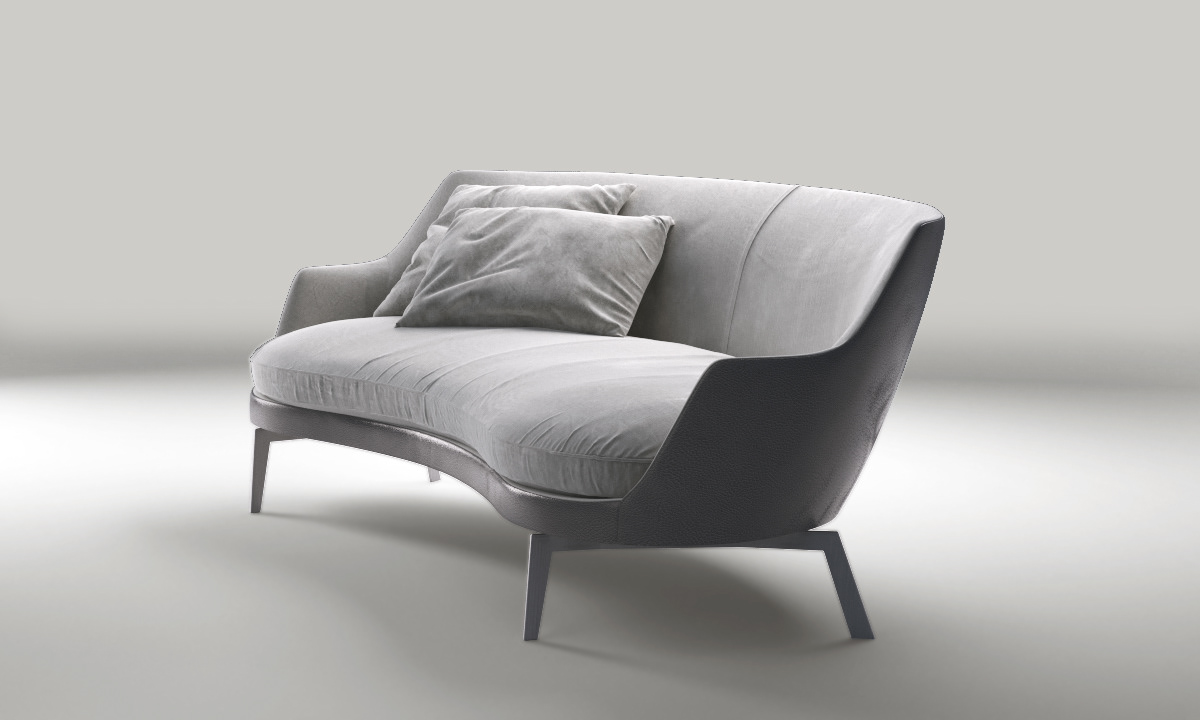 Flexform guscio sofa 3D model furniture 3dsmax corona vray octane