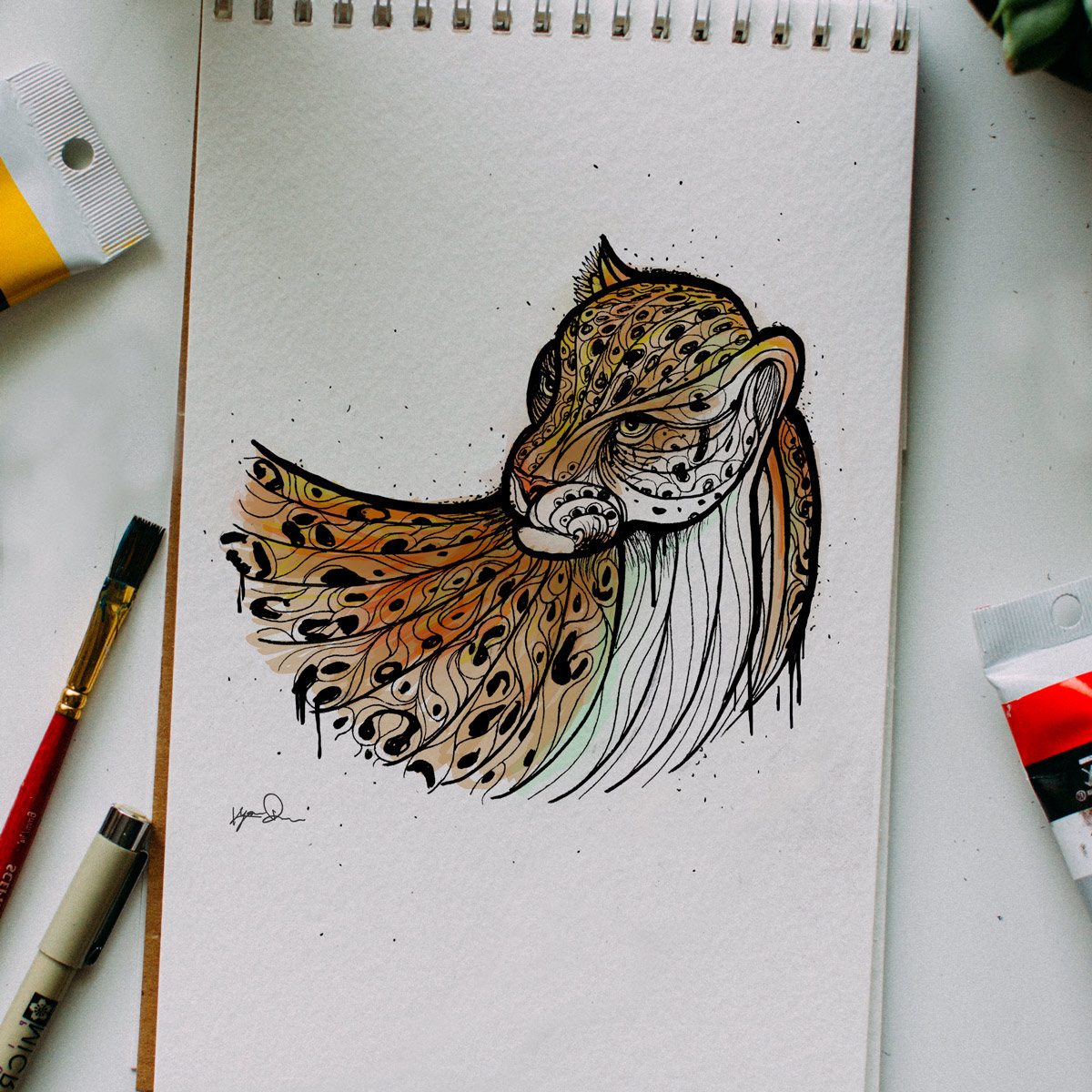 instagram dailydoodle doodle doodle art animals FOX octopus hawk sea turtle sketchbook sketch Salt Lake City utah