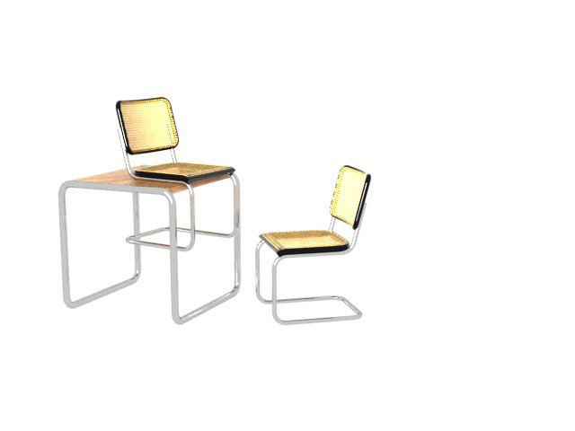 chair Marcel Breuer design Interior 3D graphics green carpet metal chair home Office stringing